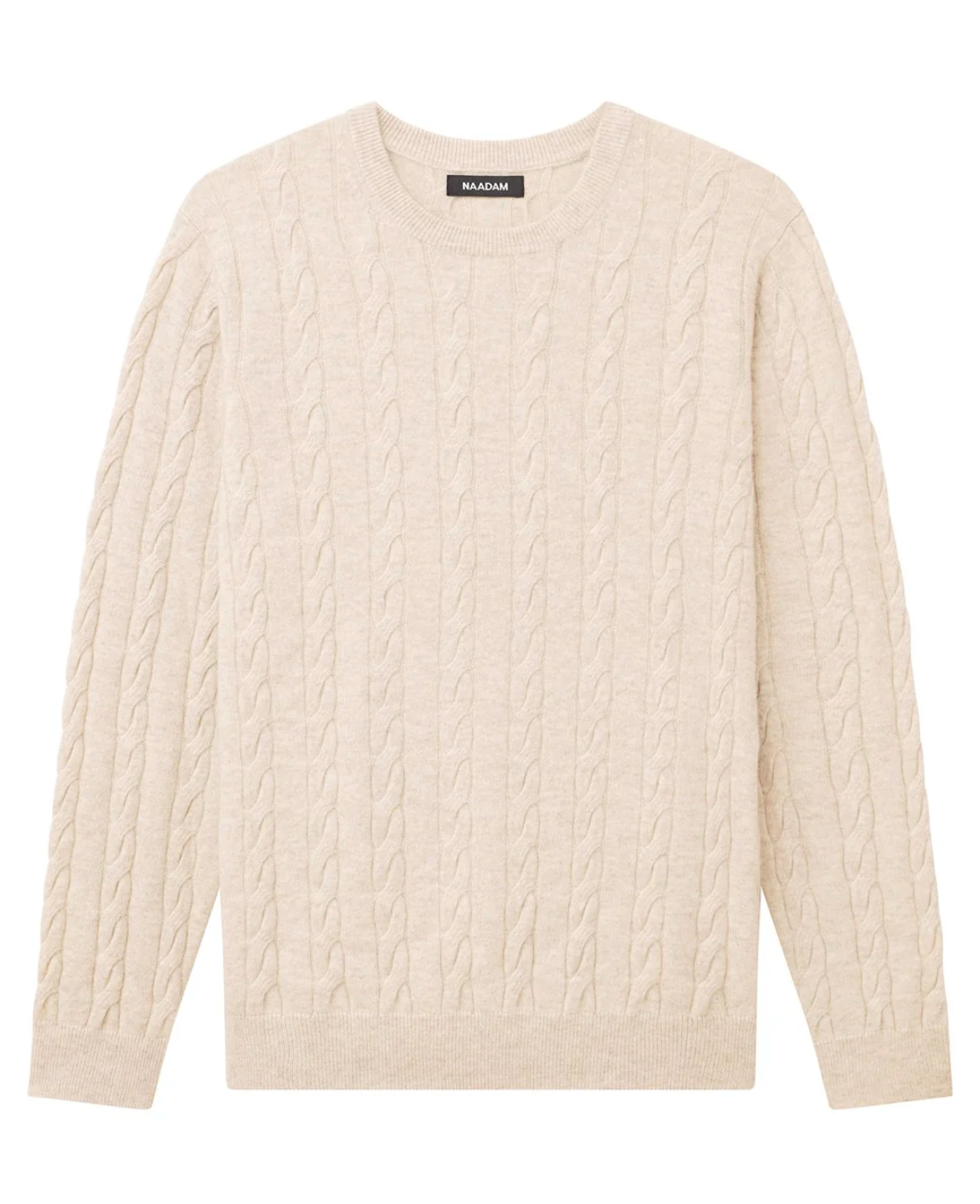 Cashmere Cable Knit Crewneck - Oatmeal