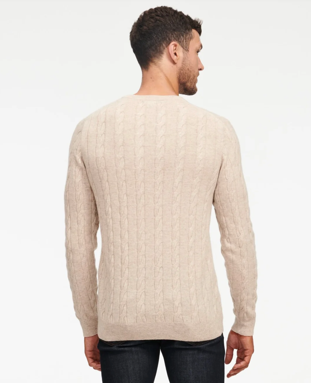 Cashmere Cable Knit Crewneck - Oatmeal