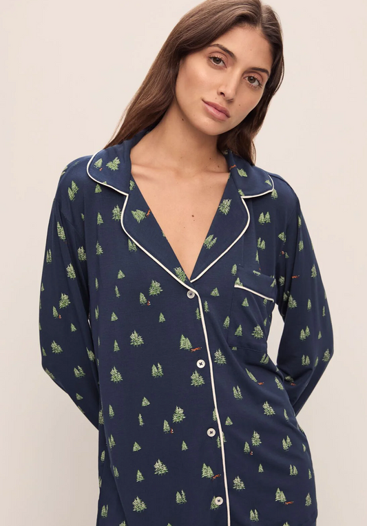 Gisele Printed Long PJ Set- WD/IV