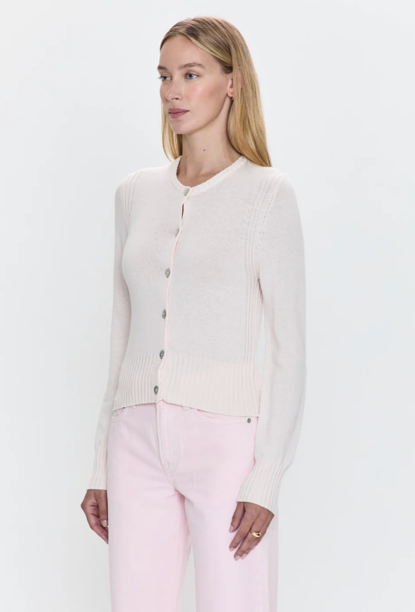 TAYE SHRUNKEN CARDIGAN - BARELY PINK