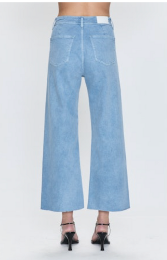 Penny Crop High Rise Wide Leg - Frost Blue