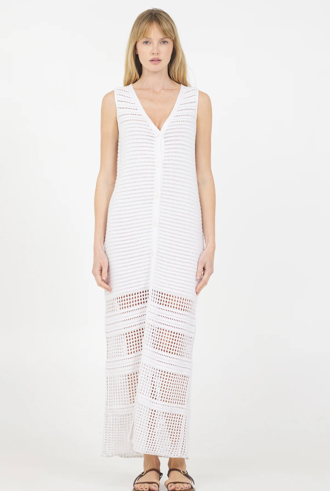 Andrea Sleeveless Dress - White