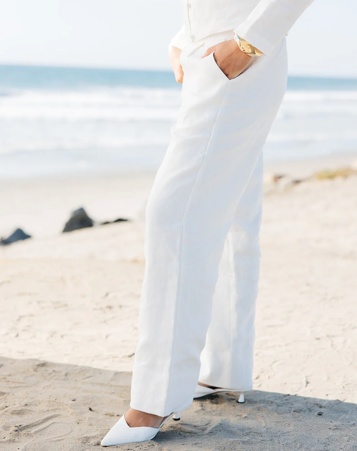 Lauren Linen Pant - White