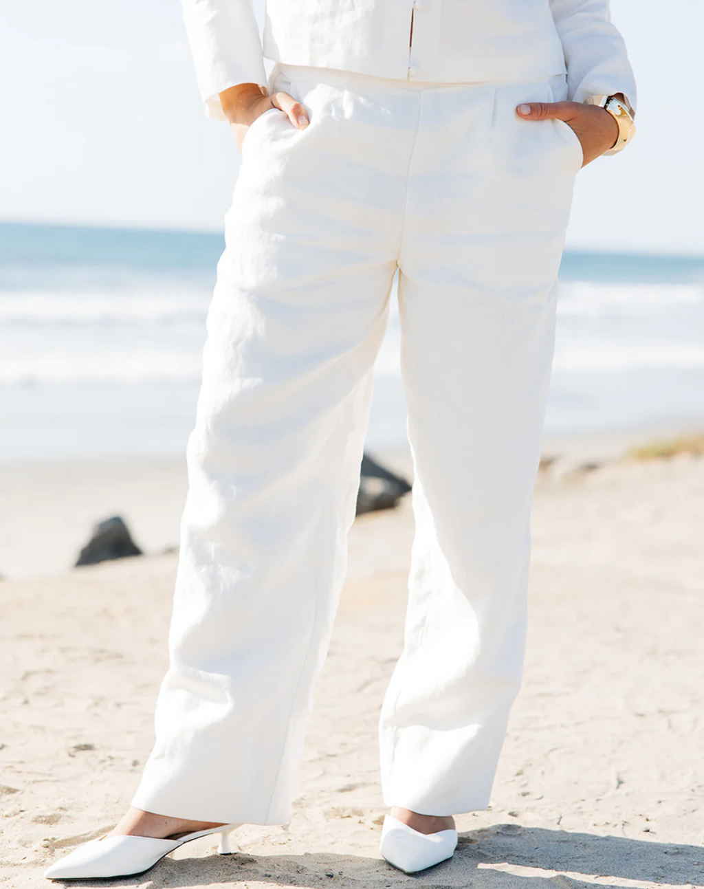 Lauren Linen Pant - White