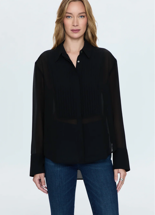 Charlotte Sheer Tuxedo Shirt