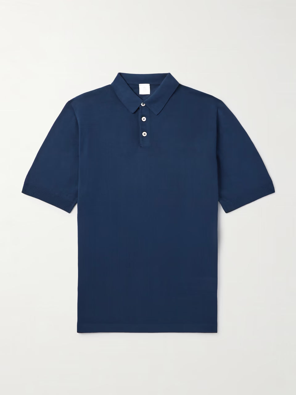 Eleventy Garment-Dyed Cotton Polo Shirt - Navy
